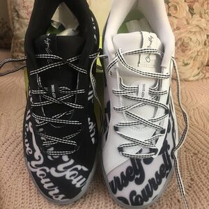 Graphic Script Sneakers in Black & White